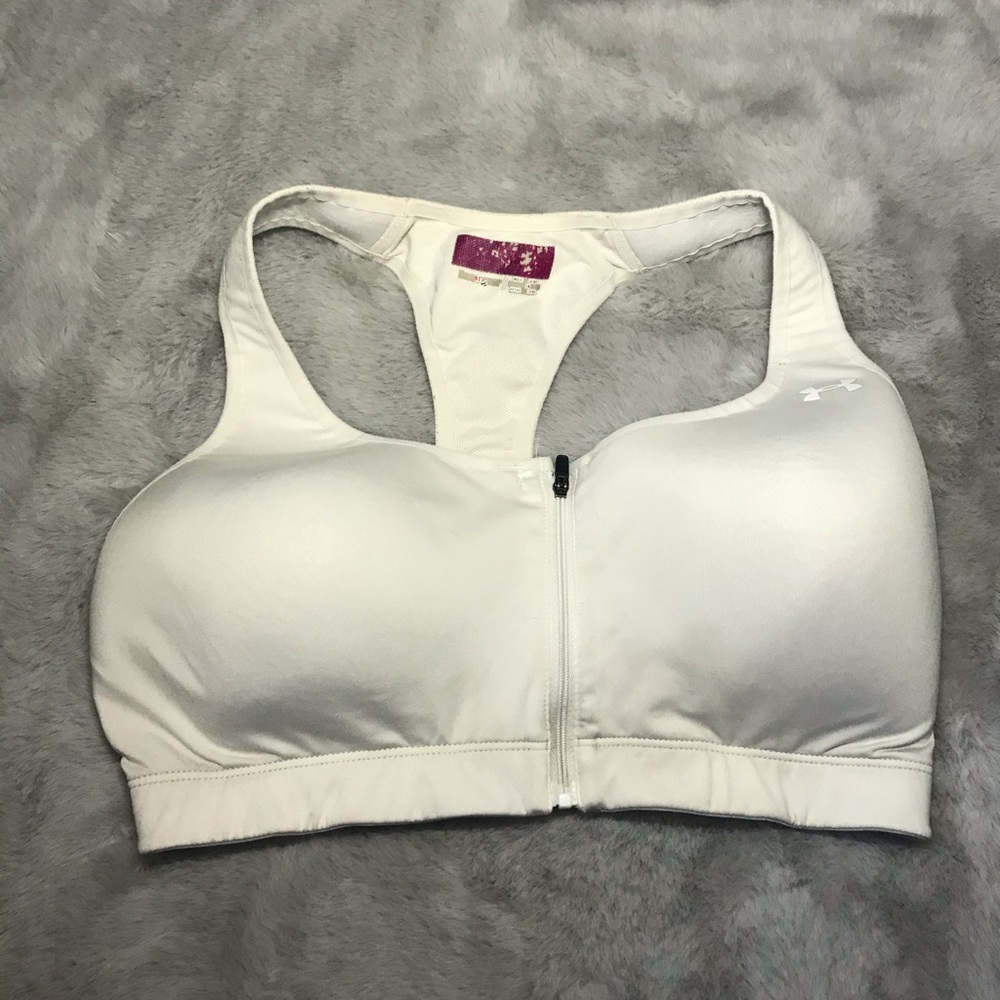 Under Armour sports bra white zipper xl